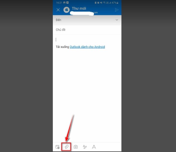 Nhấn vào biểu tượng kẹp giấy
