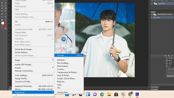 Mở Preferences, chọn mục Units & Rulers