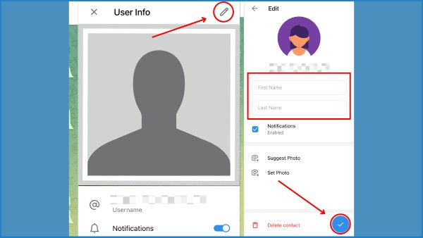 Nhấn Chỉnh sửa tên người