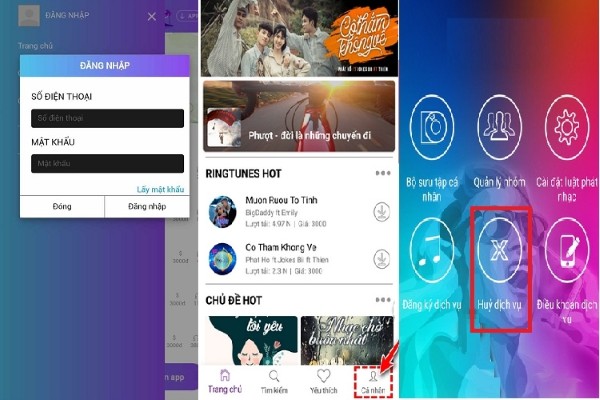 Nhấn “Hủy dịch vụ”