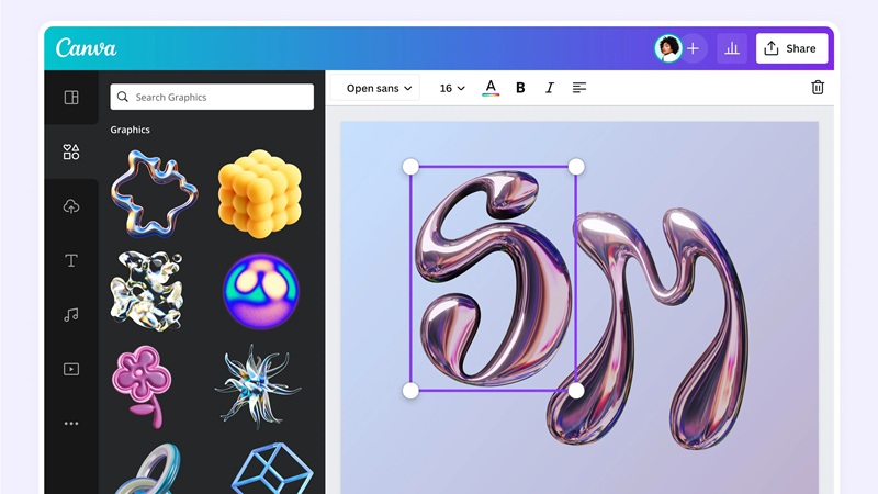 Hướng dẫn chi tiết cách tạo chữ nổi, chữ 3D trong Canva