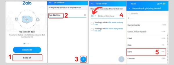 Cách đăng ký Zalo mới khi sử dụng SIM Trung Quốc
