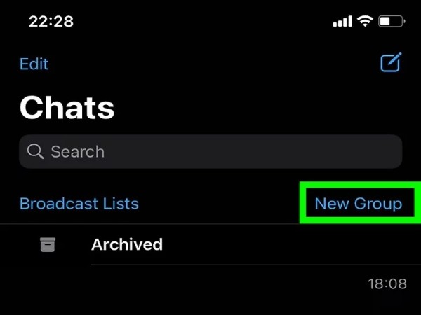 Nhấn chọn vào New Group (Nhóm mới)