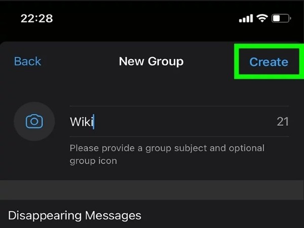 Nhấn chọn Create (Tạo)