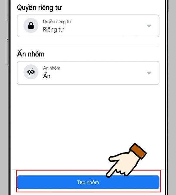 Nhấn chọn “Tạo nhóm”