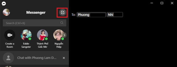Nhấn vào biểu tượng cây bút