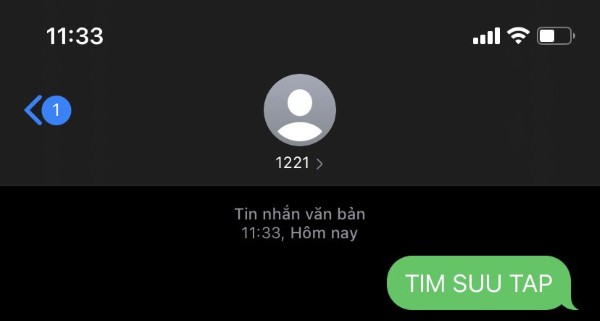 Soạn tin nhắn TIM SUU TAP gửi 1221