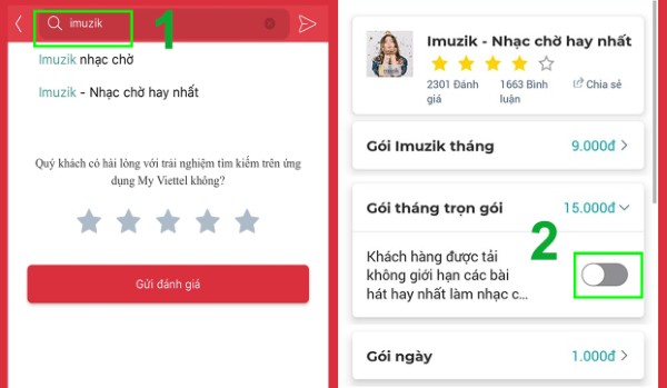 Nhập từ khóa “Imuzik”