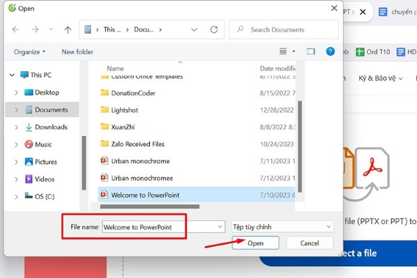 Đặt tên file lưu