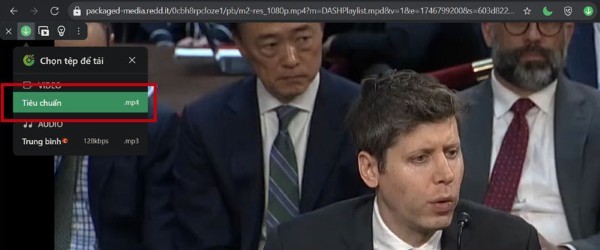 Chọn tiêu chuẩn download video Reddit 