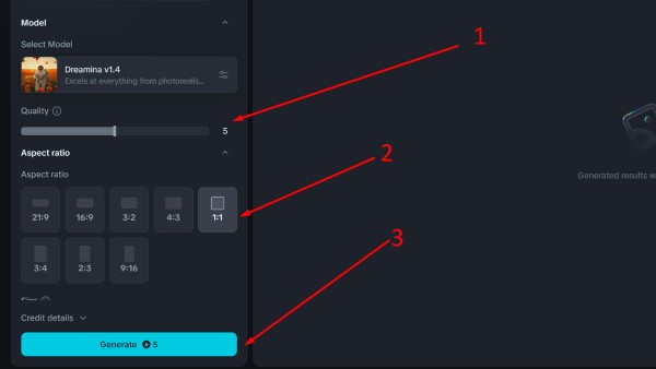 Chọn tỷ lệ khung hình hoặc kiểu ảnh phù hợp mong muốn