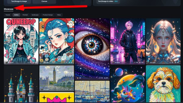 Chọn “Showcase”