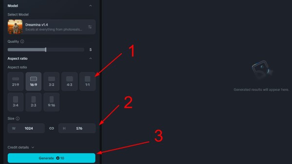 Chọn tỷ lệ và kiểu định dạng hình ảnh 