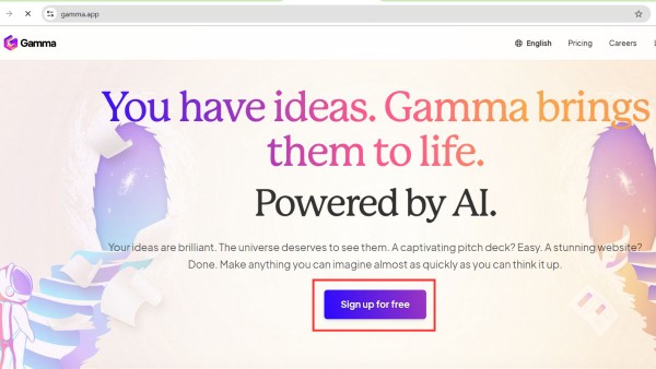Nhấn "Sign Up" để tạo tài khoản miễn phí