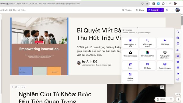Người dùng có thể thêm hoặc chỉnh sửa nội dung do AI đề xuất