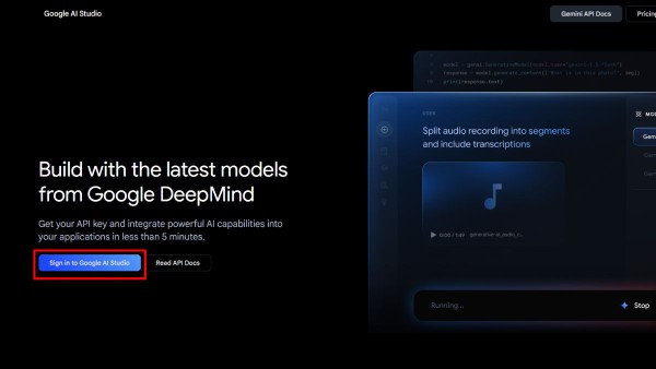 Tiến hành đăng nhập Google AI Studio