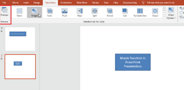 Xem trước hiệu ứng bằng cách nhấp vào nút Preview