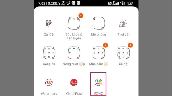 Mở ứng dụng EZVIZ  đăng nhập tài khoản chủ quản trên điện thoại