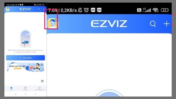  Nhấn vào biểu tượng hình vuông bo tròn trên màn hình