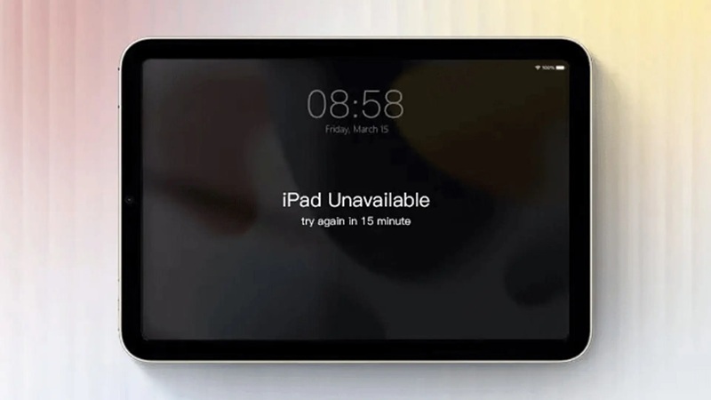 iPad thông báo không khả dụng trên màn hình khóa