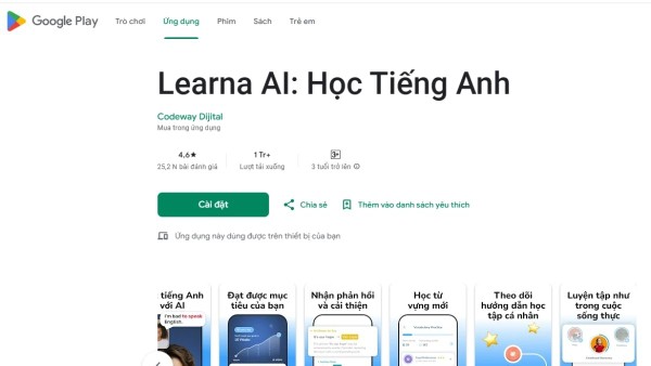 Nhập từ khóa "Learna AI"