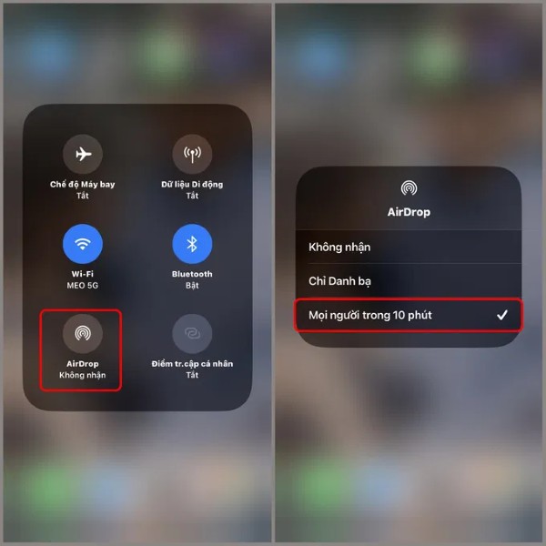 Chọn bật chế độ “Mọi người trong 10 phút”