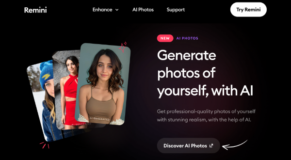 Remini-AI có tính năng phục hồi ảnh AI sắc nét