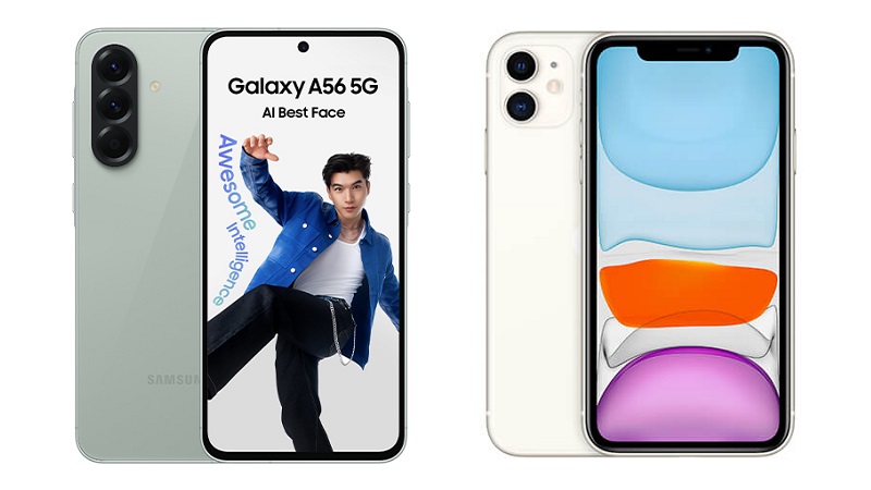 So sánh Samsung Galaxy A56 5G và iPhone 11