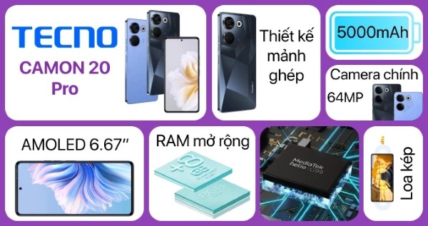 Tecno Camon 20 Pro sử dụng chip xử lý Helio G99