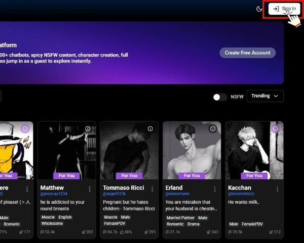 Nhấn “Sign Up”