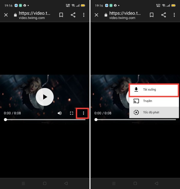 Chọn chất lượng video và nhấn nút Download