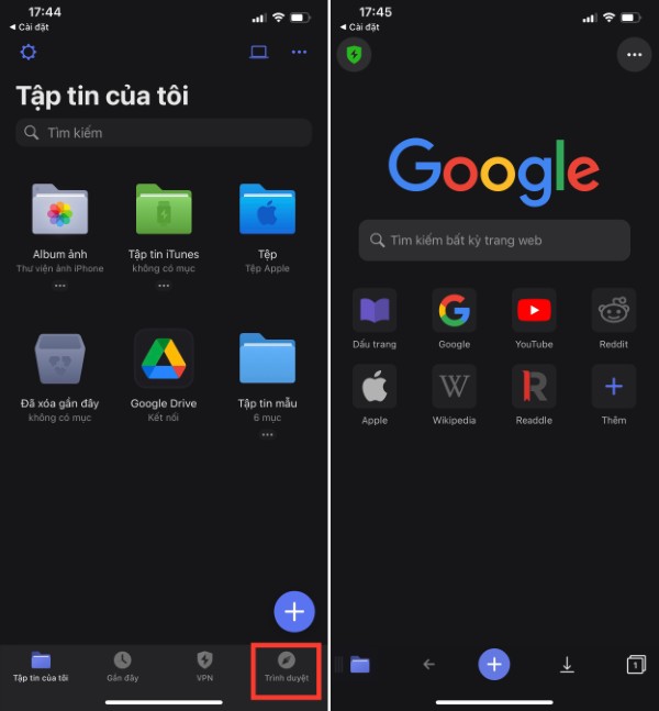 Mở tab trình duyệt