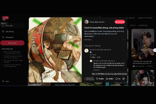 Mở Xiaohongshu trên điện thoại hoặc máy tính