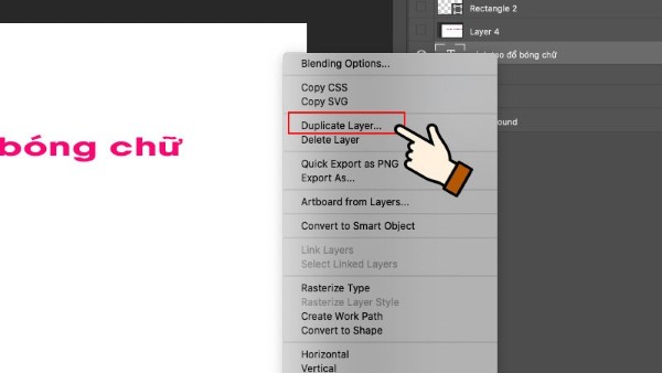 Nhấn chọn Duplicate Layer