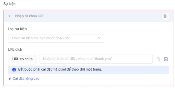 Gán loại sự kiện phù hợp 
