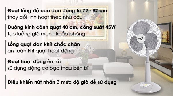 Quạt lửng ASIAvina A16019-XV0 (màu xám)