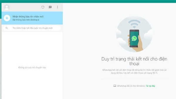 Tại giao diện WhatsApp Web sẽ hiển thị toàn bộ cuộc trò chuyện 