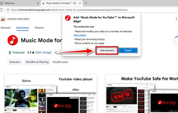 Nhấn “Thêm tiện ích” để cài đặt