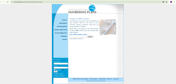 Truy cập công cụ Sony serial number check