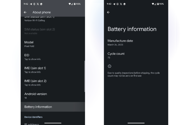 Xem thông tin tại phần Battery Information