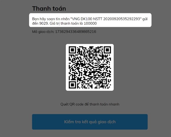 Soạn tin nhắn theo hướng dẫn hoặc quét mã QR