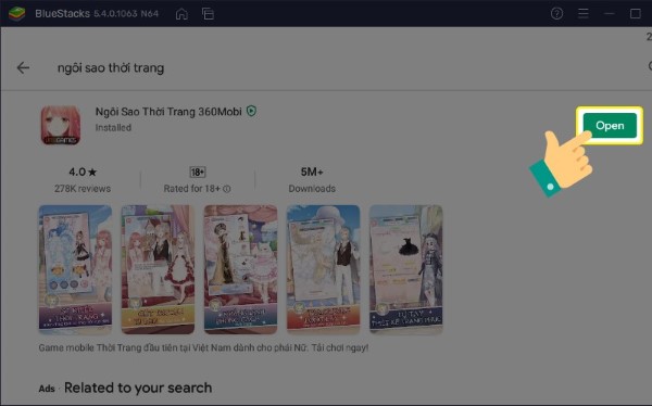 Nhấn Mở (Open) để bắt đầu