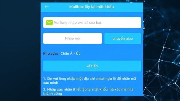 Nhập mã xác minh gửi đến email của bạn