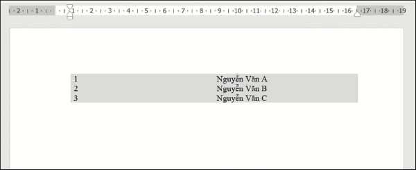 Kết quả bảng không còn đường viền