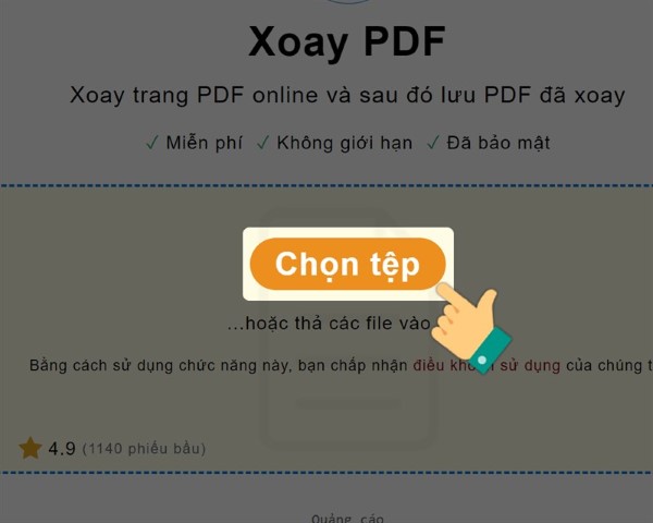 Mở PDF24 Tool và nhấn Chọn tệp