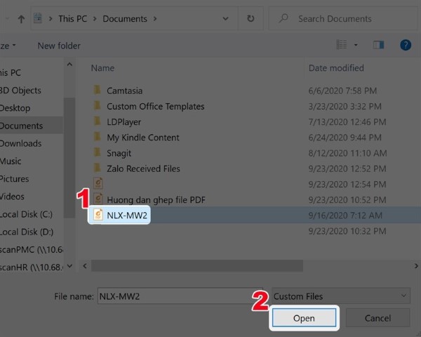 Chọn tải lên file cần xử lý