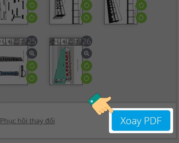 Nhấn Xoay PDF để xử lý
