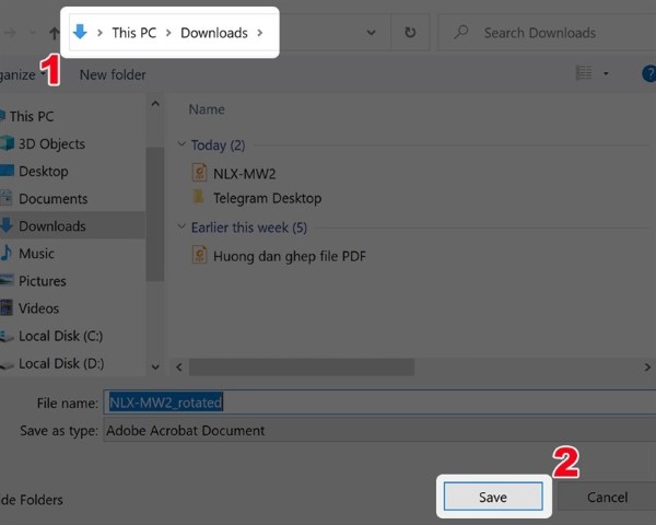 Chọn vị trí lưu file mong muốn