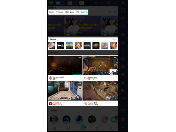 Sử dụng thanh công cụ để tương tác trong livestream