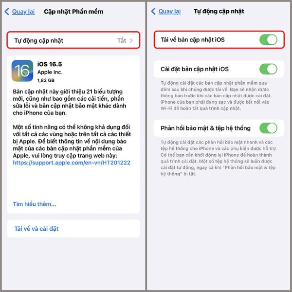 Tải về và cài đặt bản cập nhật mới nhất